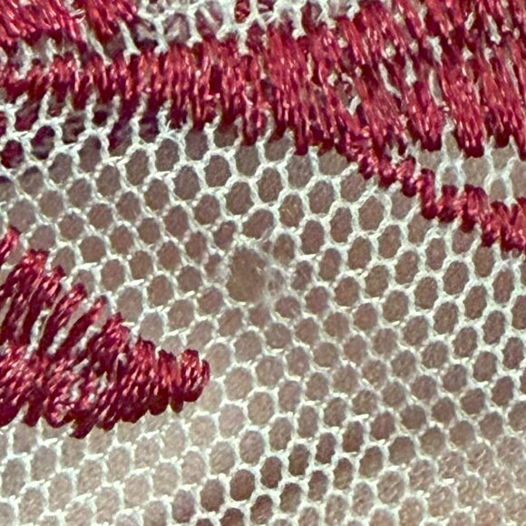 AS IS Joyfolie MIA JOY girls Verona burgundy LACE floral sharkbite formal bridal - Picture 5 of 15